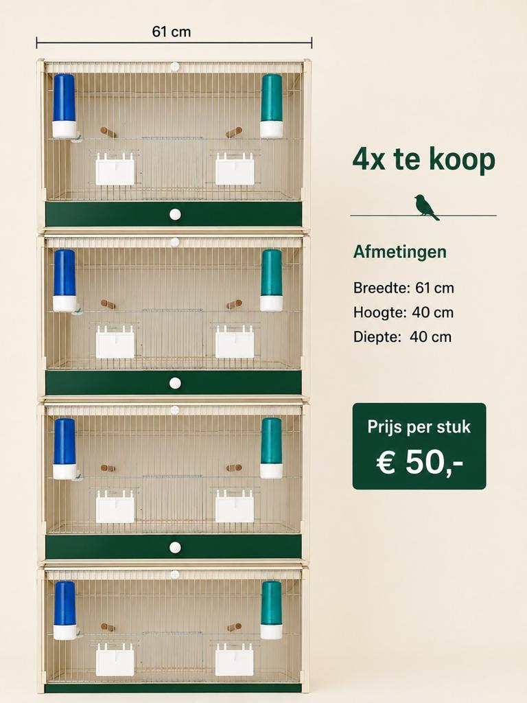 4 heesakker broedkooien, Dieren en Toebehoren, Ophalen, Gebruikt, Kunststof, Broedkooi of Kweekkooi