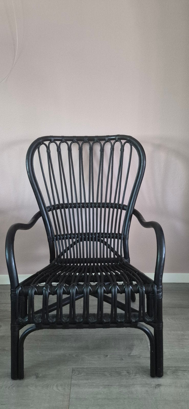 IKEA Rotan Stoel (Rattan) - Zwart, Huis en Inrichting, Ophalen, Zwart, Riet of Rotan, Zo goed als nieuw