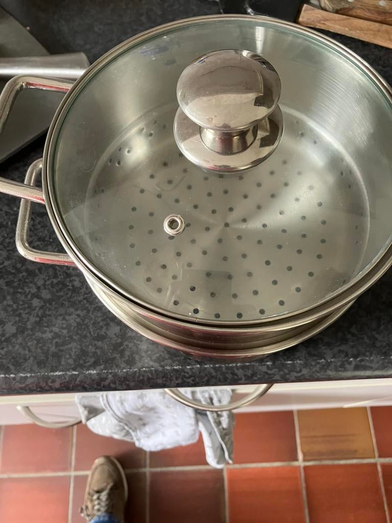 Rijstkoker, Ophalen of Verzenden, Zo goed als nieuw, Rvs