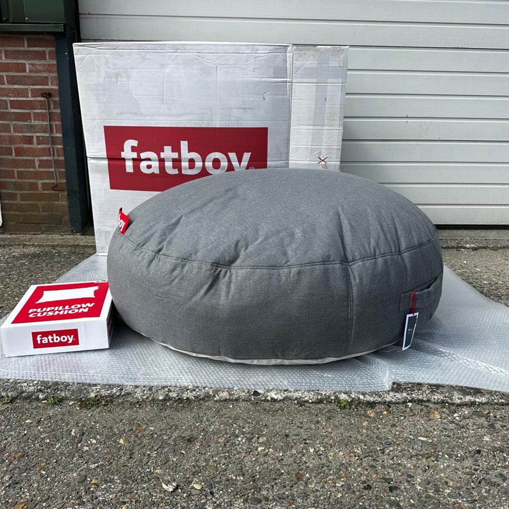 Fatboy Pupillow zitzak poef XL/120 cm grijs sunbrella new, Ophalen of Verzenden, Nieuw, Grijs