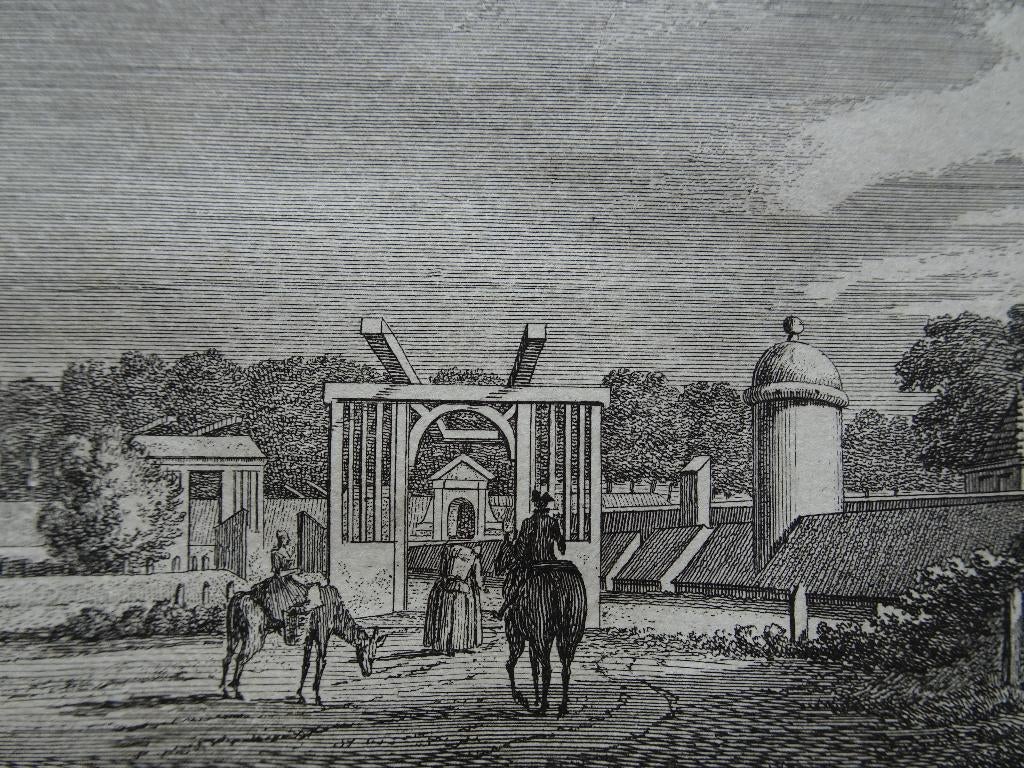 Twee gravure Brugpoort te Grave, door H. Spilman 1732, Verzenden