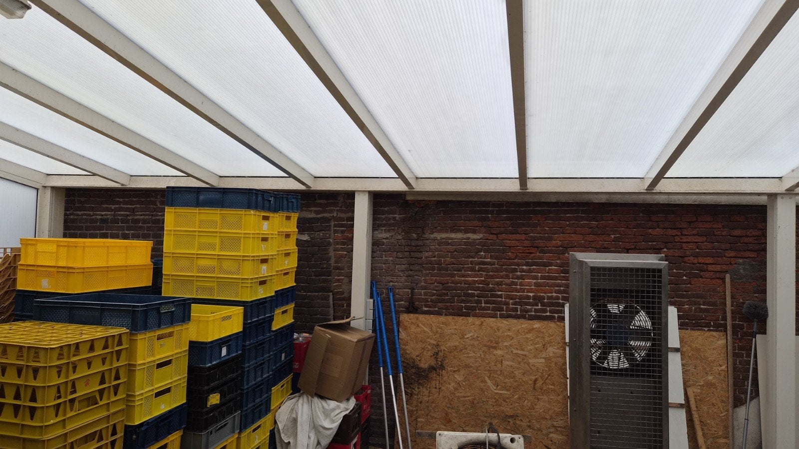 Mooie overkapping 5 bij 7 meter - zelf weghalen, Tuin en Terras, Ophalen, Gebruikt, Veranda