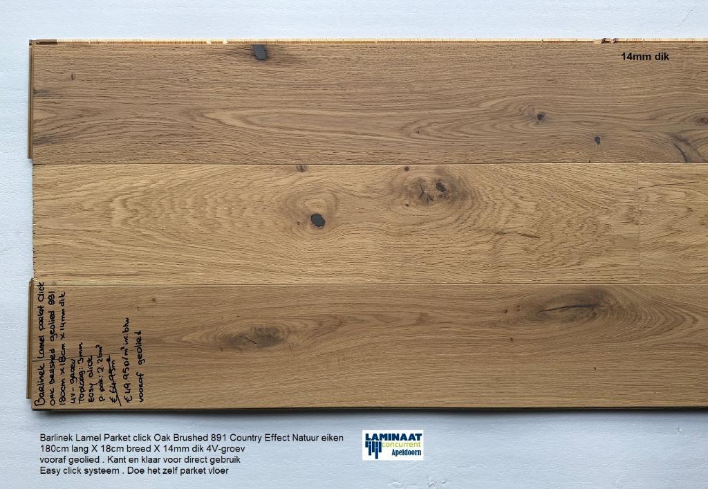 Lamel Parket click Oak Brushed 891 Natuur - vooraf geoiled
