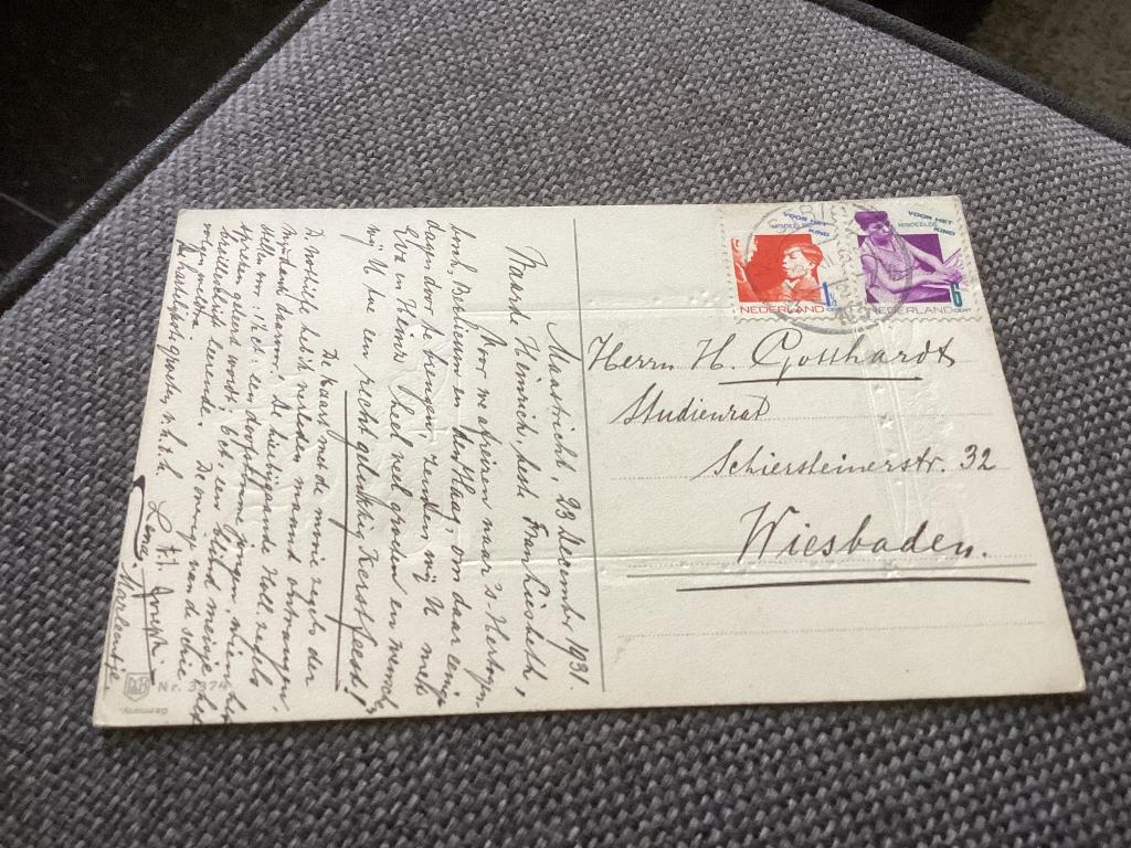 No2042 kaart Maastricht 23-12-1931 Nederland jaargangen fdc, Ophalen, Beschreven, Nederland