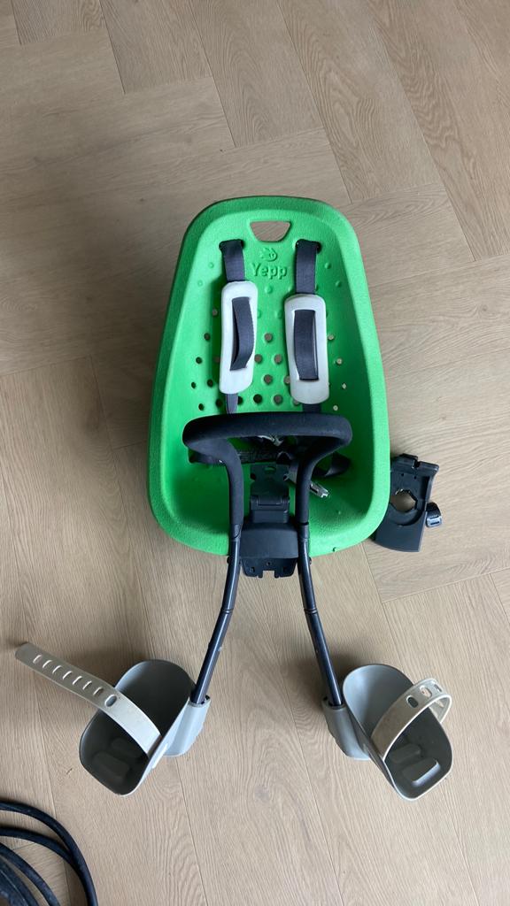 Yepp Mini Fietszitje - Groen Voorzitje, Ophalen, Voorzitje, 0 t/m 13 kg, Gebruikt