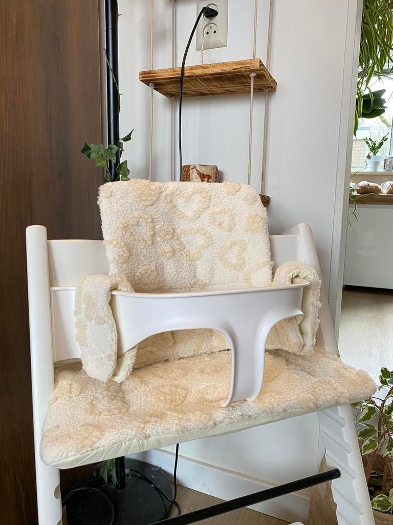 Teddy Ecru kussenset voor kinderstoel stokke tripp trapp, Kinderen en Baby's, Kinderstoelen, Nieuw, Meegroeistoel, Stoelverkleiner