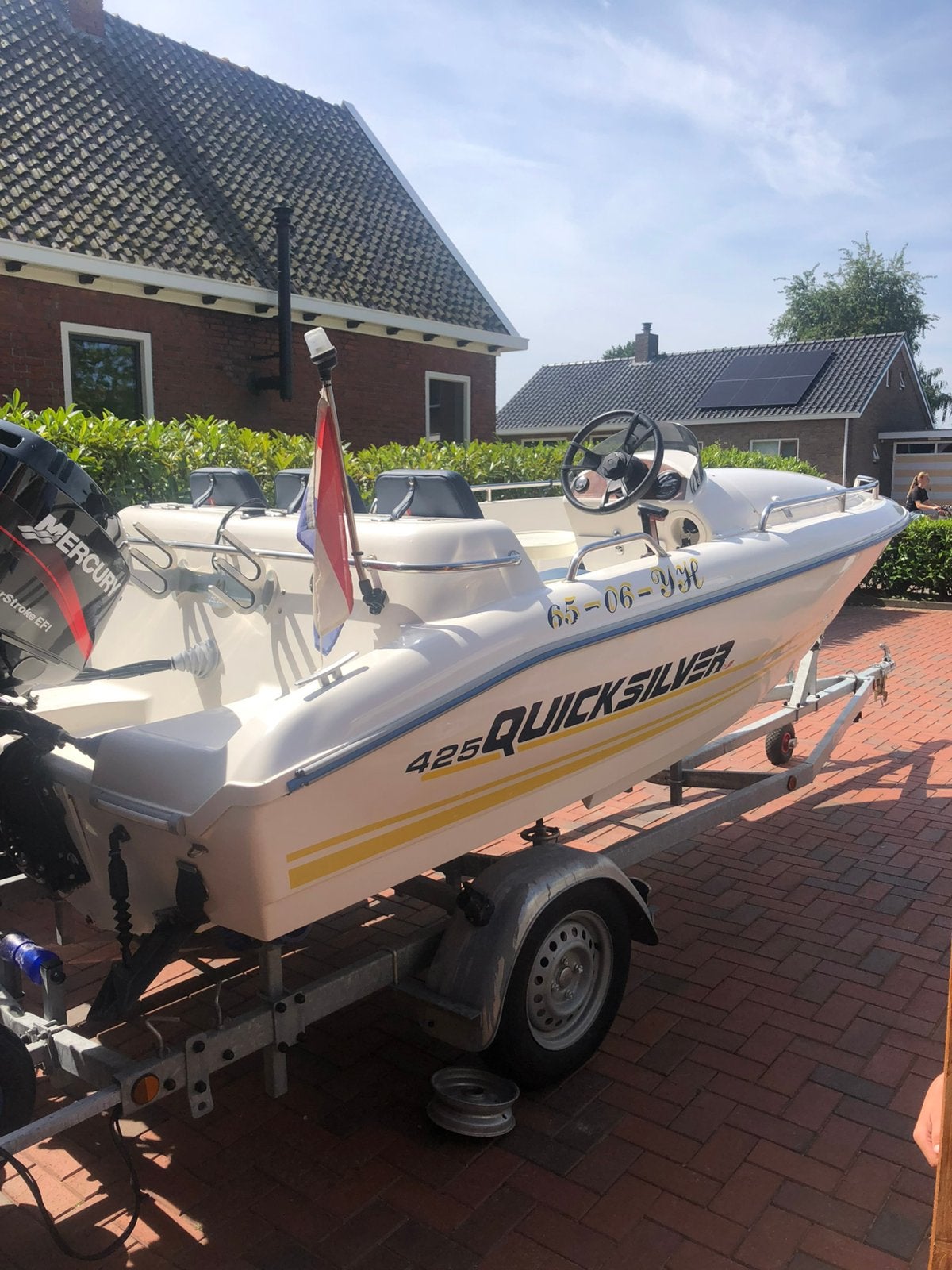 QuickSilver 425 incl 60 pk mercury en nieuwe trailer, Ophalen of Verzenden, Zo goed als nieuw, Quicksilver, Met afstandsbediening