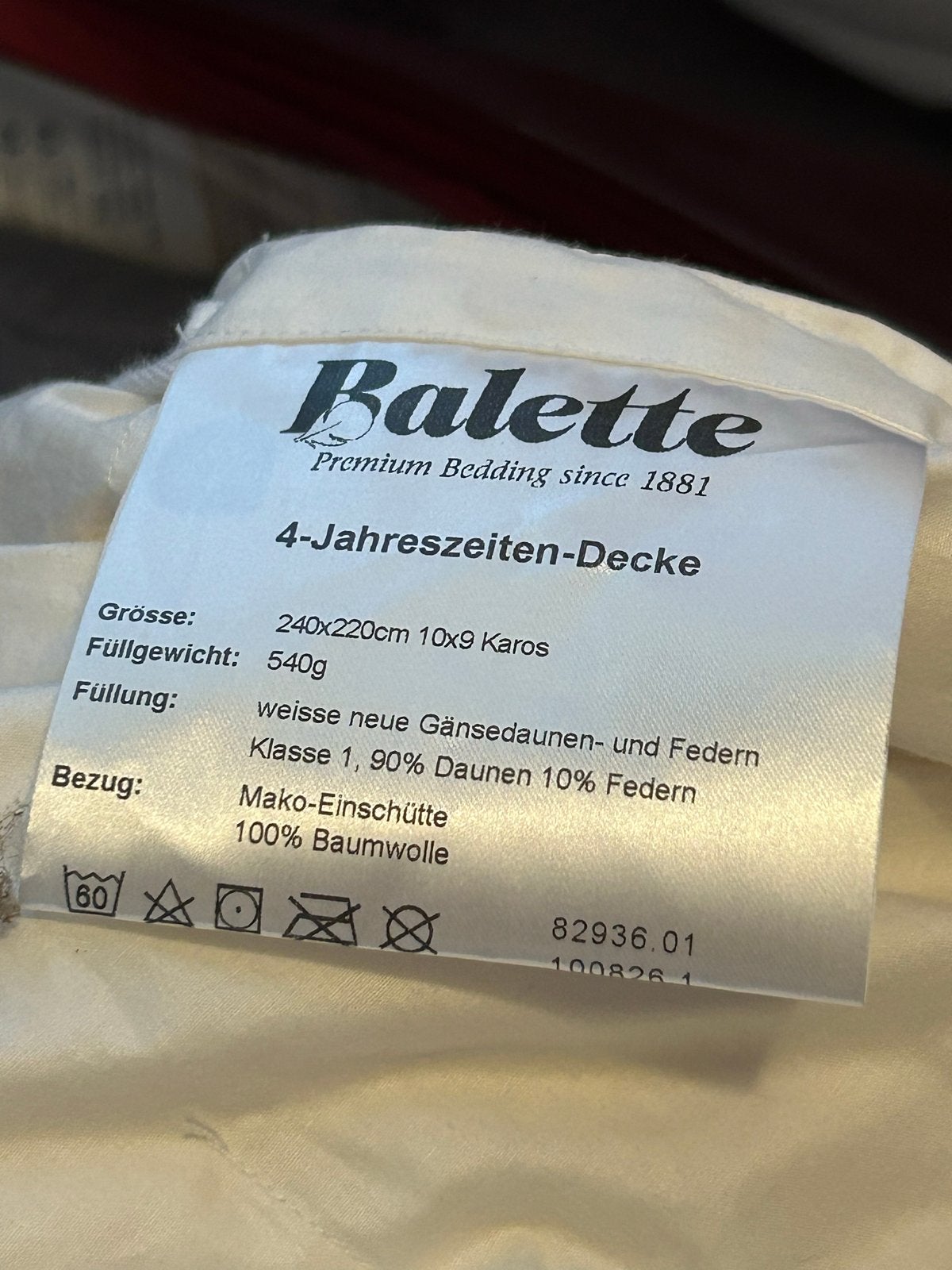 Luxe Balette 4-Seizoenen Dekbed 240x220 cm – Nieuw!, Huis en Inrichting, Slaapkamer | Beddengoed, Ophalen, Wit, Dons en Veren