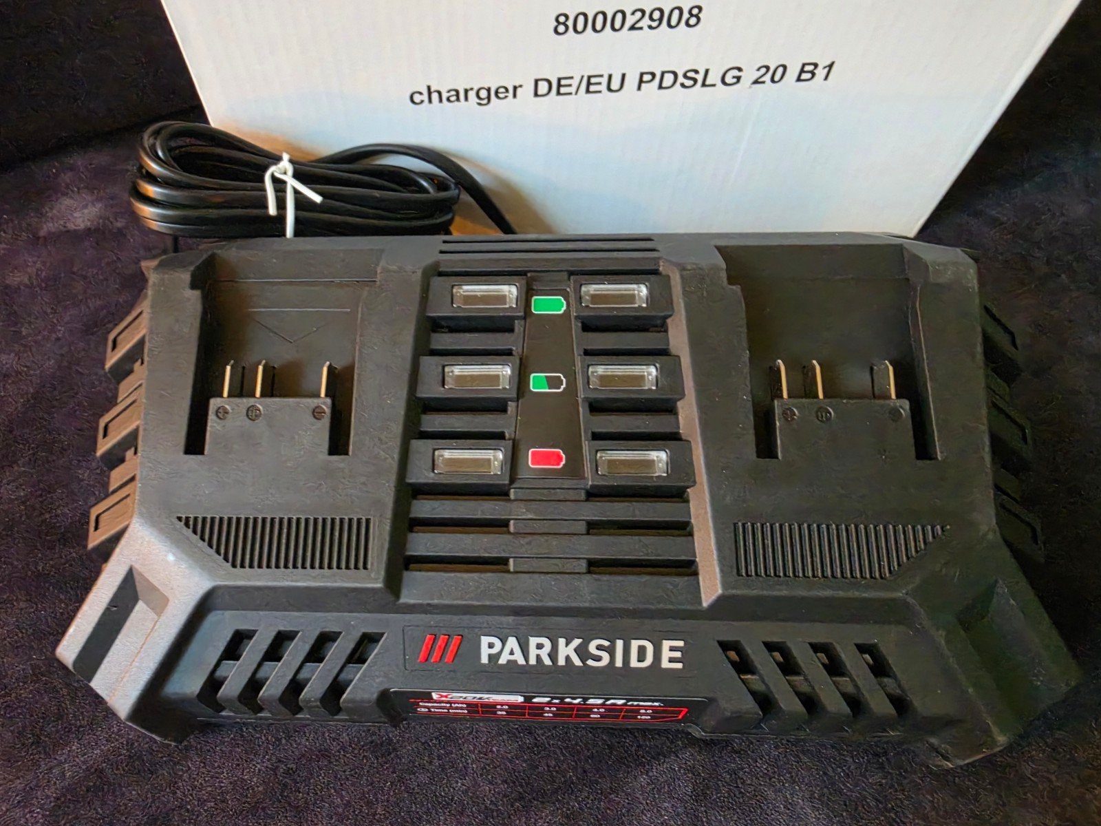 Parkside X20V Dubbele Snellader PDSLG 20 B1, Ophalen, Nieuw
