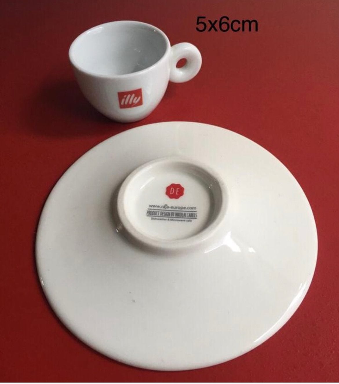 Vintage Illy Espresso kopje met schotel wit, Huis en Inrichting, Keuken | Servies, Ophalen, Keramiek, Zo goed als nieuw, Overige stijlen