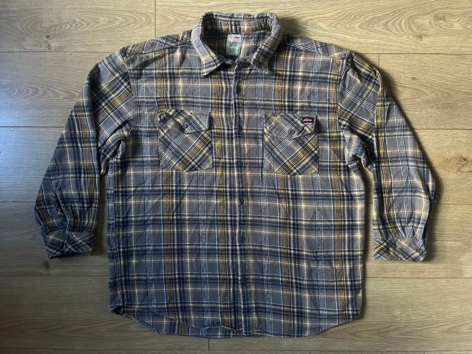 Dickies flanell shirt flanellen usa overhemd hemd vintage, Ophalen of Verzenden, Gedragen, Grijs, Halswijdte 43/44 (XL)