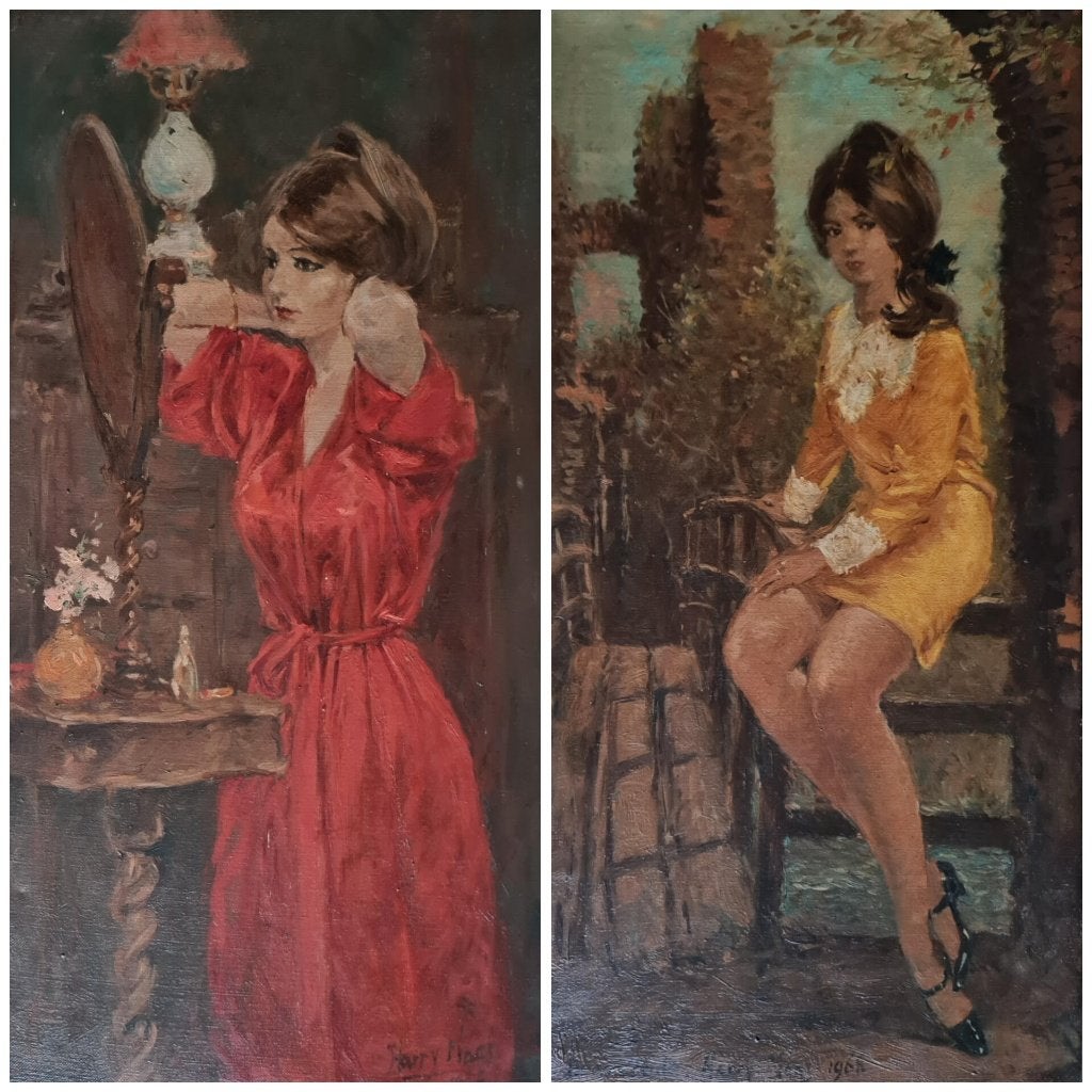 2x Harry Maas (1968) - Olieverf op linnen, Ophalen