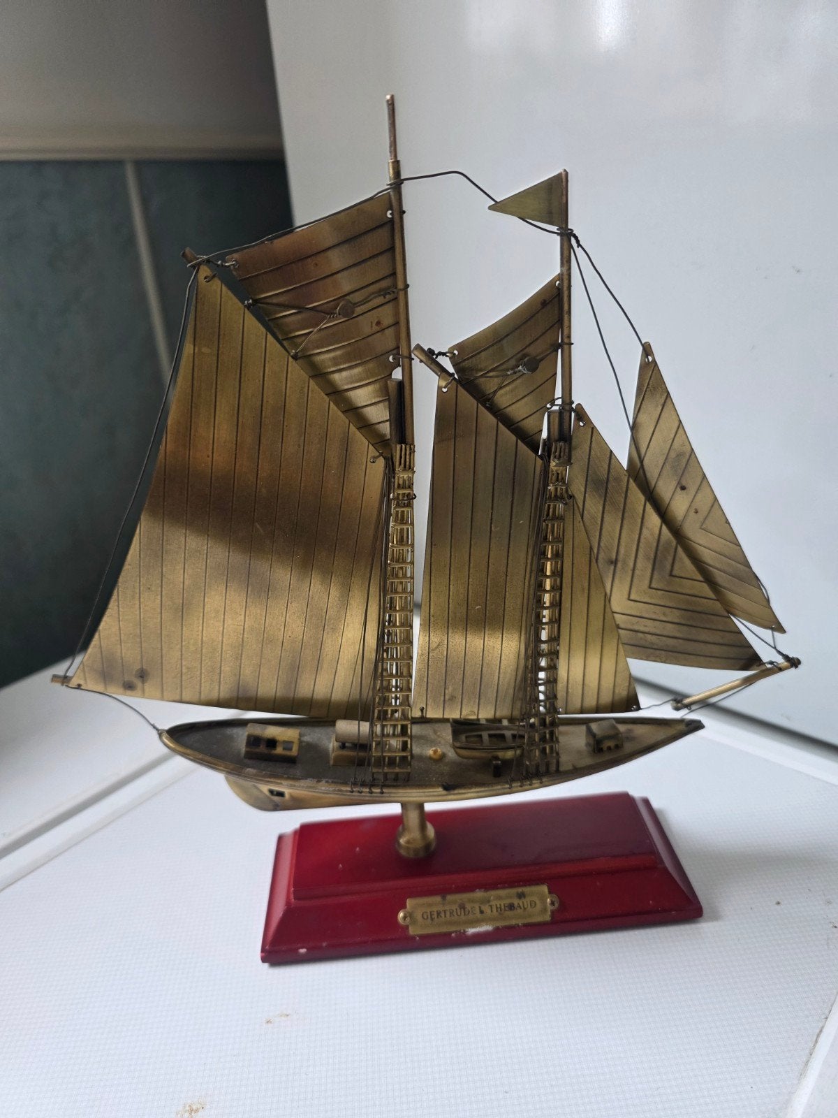 Messing Schaalmodel Gertrude L. Thebaud Schoener 1930, Ophalen of Verzenden