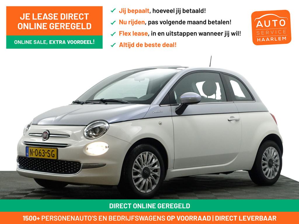 Fiat 500 1.0 Hybrid Dolcevita- Panoramadak, Two Tone, Carpla, Voorwielaandrijving, Stof, Met garantie (alle), 4 stoelen
