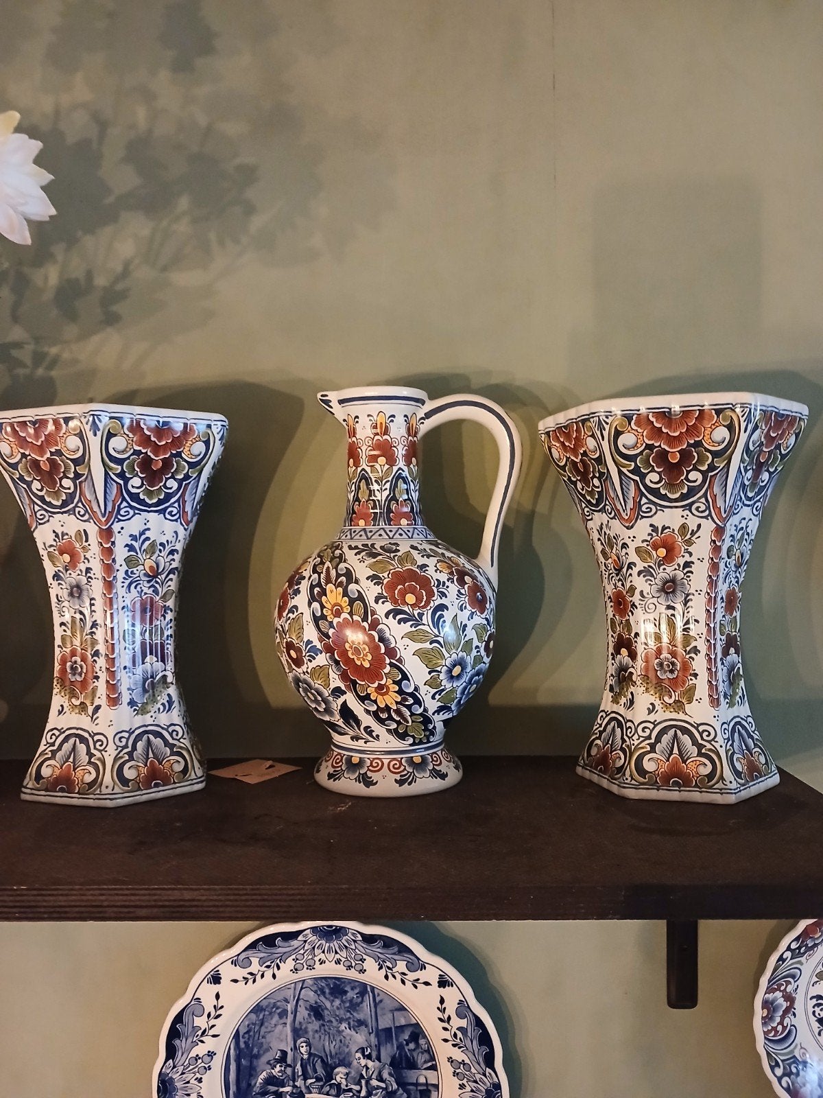 Prachtig Delfts polychroom aardewerk set, Ophalen