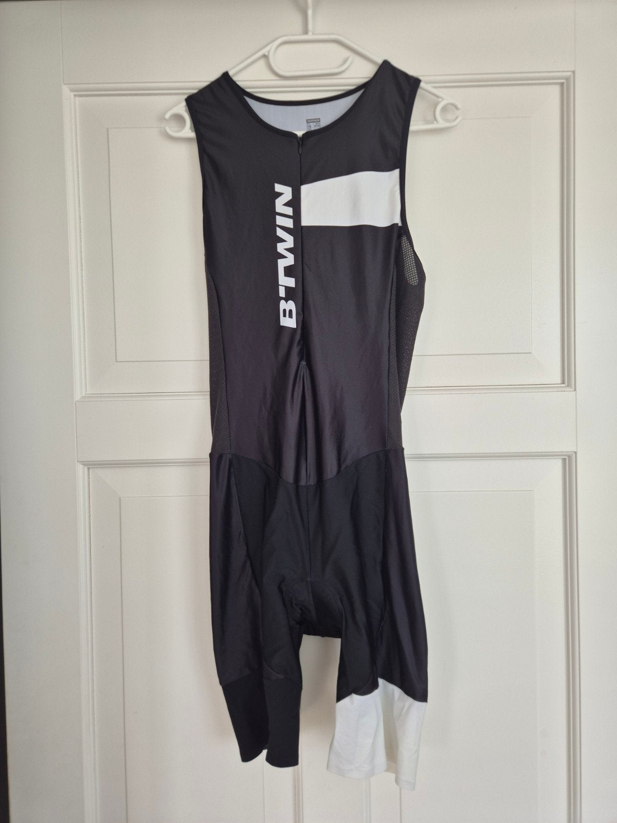 B'Twin Triathlonpak met rits en zakje, maat L, Ophalen of Verzenden, Gedragen, Zwart, Hardlopen of Fietsen