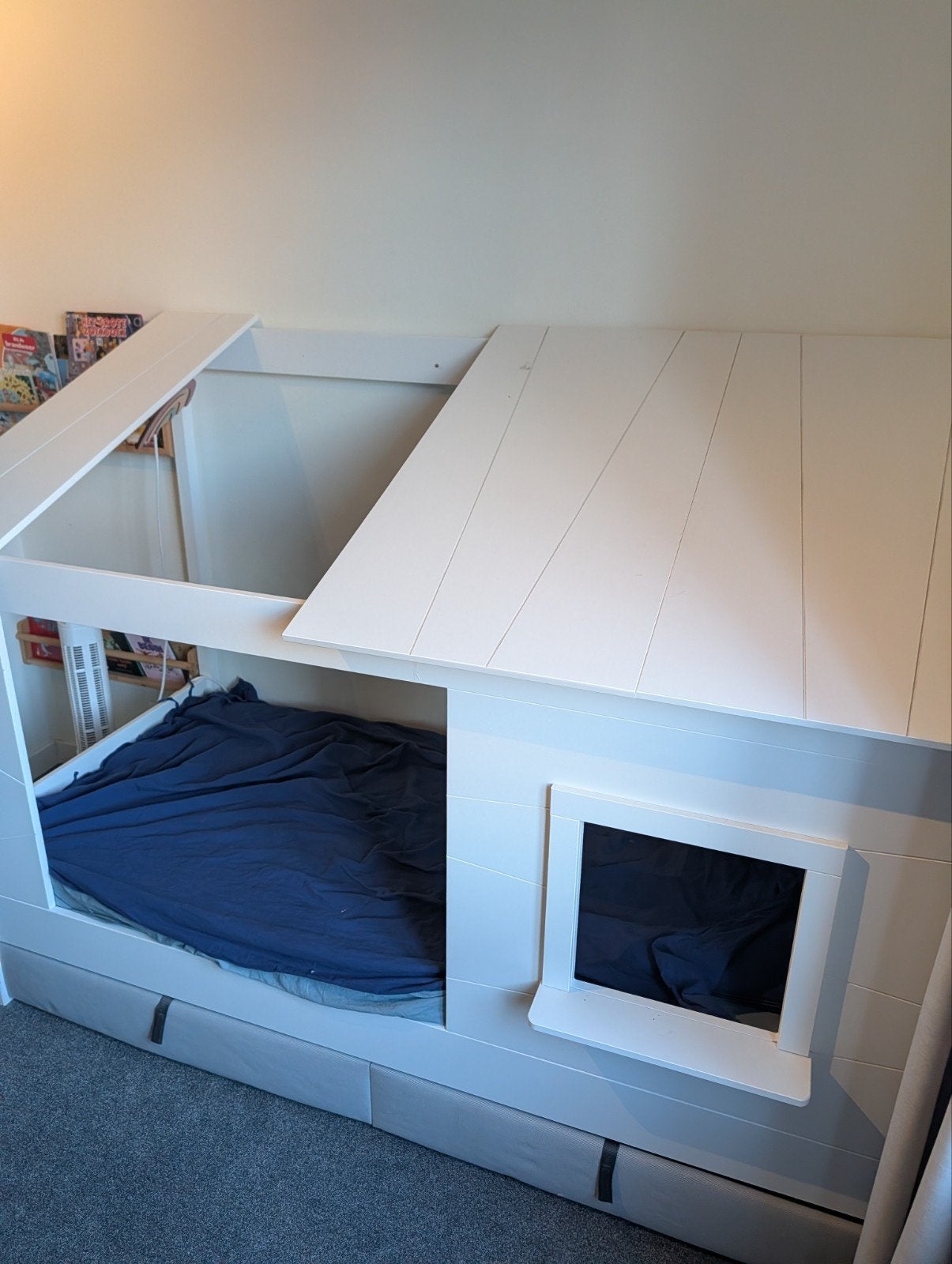VIPACK Housebed 26 (Cottage) – Wit Huisbed 90x200 cm, 85 tot 100 cm, Gebruikt, 180 cm of meer, Ophalen