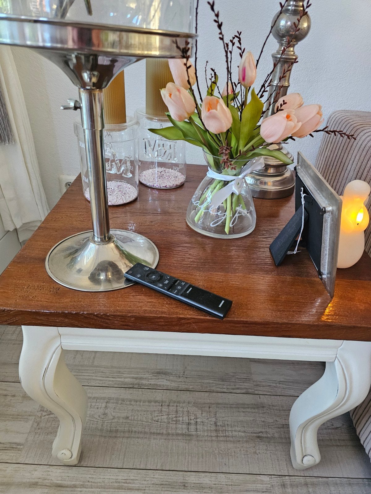 Bijzettafel 60x60 in zeer goede staat, 45 tot 60 cm, Vierkant, Zo goed als nieuw, Hout