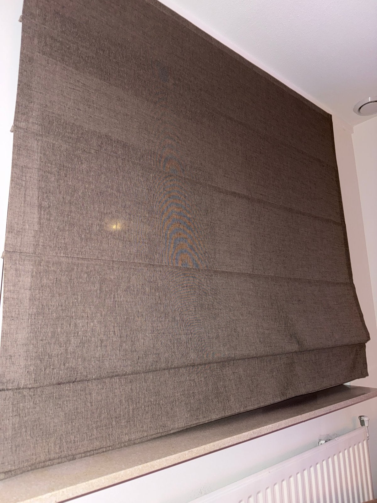 Veneta Rolgordijn/vouwgordijn Linnen Taupe/Bruin 152x190cm, Huis en Inrichting, Overige materialen, Gebruikt, Overige merken, Bruin