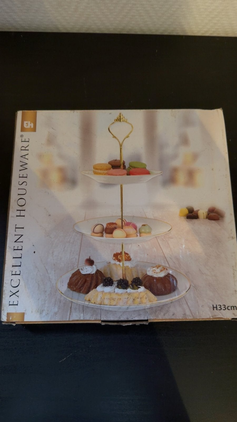 Excellent Houseware Etagere 3-laags - H33cm, Overige typen, Nieuw, Ophalen of Verzenden, Steen/keramiek