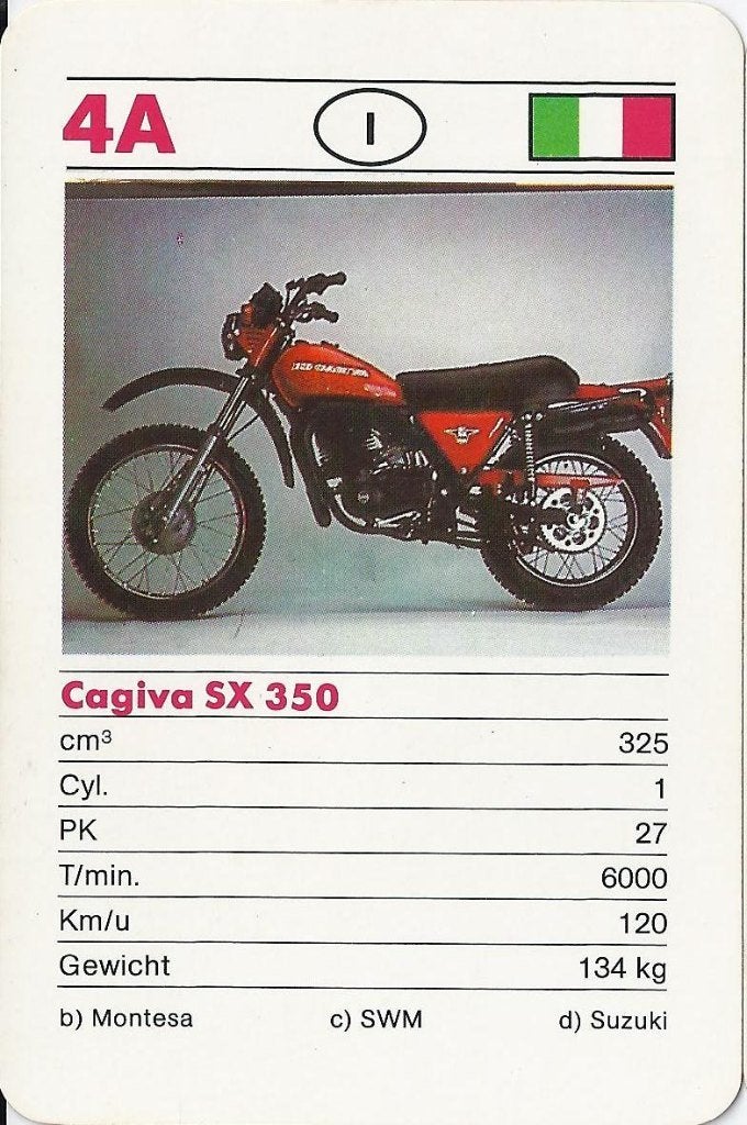 Motorkaartje ( 4 A ) Gagiva SX 350, Ophalen of Verzenden, Zo goed als nieuw, Motoren