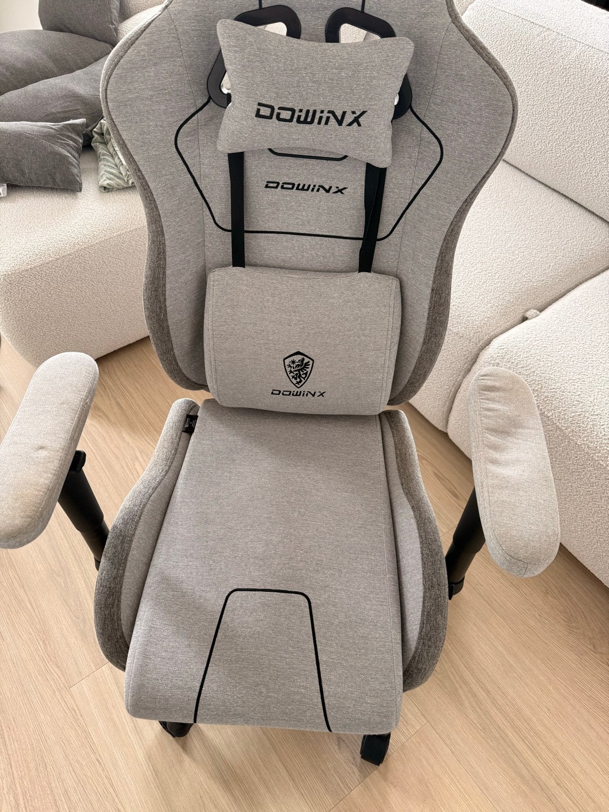 Dowinx Gaming Stoel - Comfortabel met lichte gebruikssporen, Gebruikt, Ophalen of Verzenden, Grijs, Gaming bureaustoel