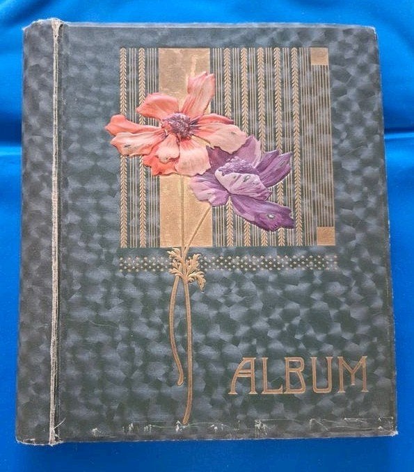 Mooi oud jugendstil fotoalbum ansichtkaarten album  uit 1912, Postzegels en Munten, Munten en Bankbiljetten | Toebehoren, Ophalen of Verzenden