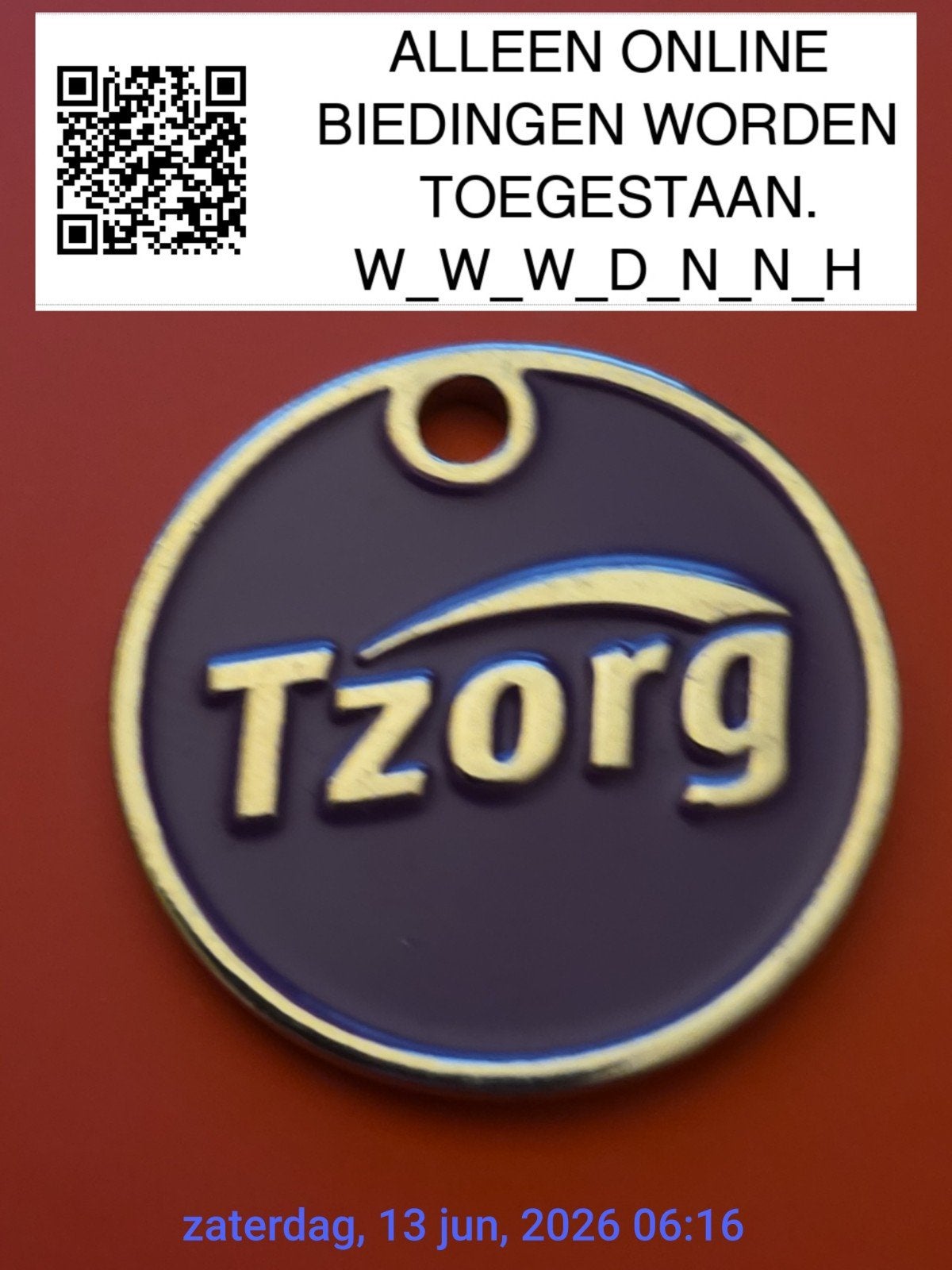 Winkelwagenpenning: tzorg, Verzenden