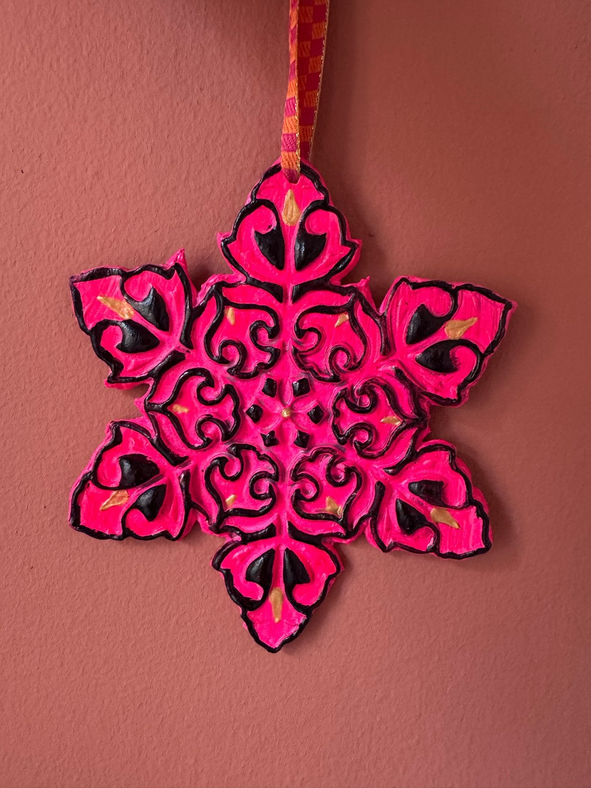 Handgemaakte Oosterse Ster - Neon Roze, Zwart & Goud, Meerkleurig, Nieuw, Ophalen of Verzenden, Oosters