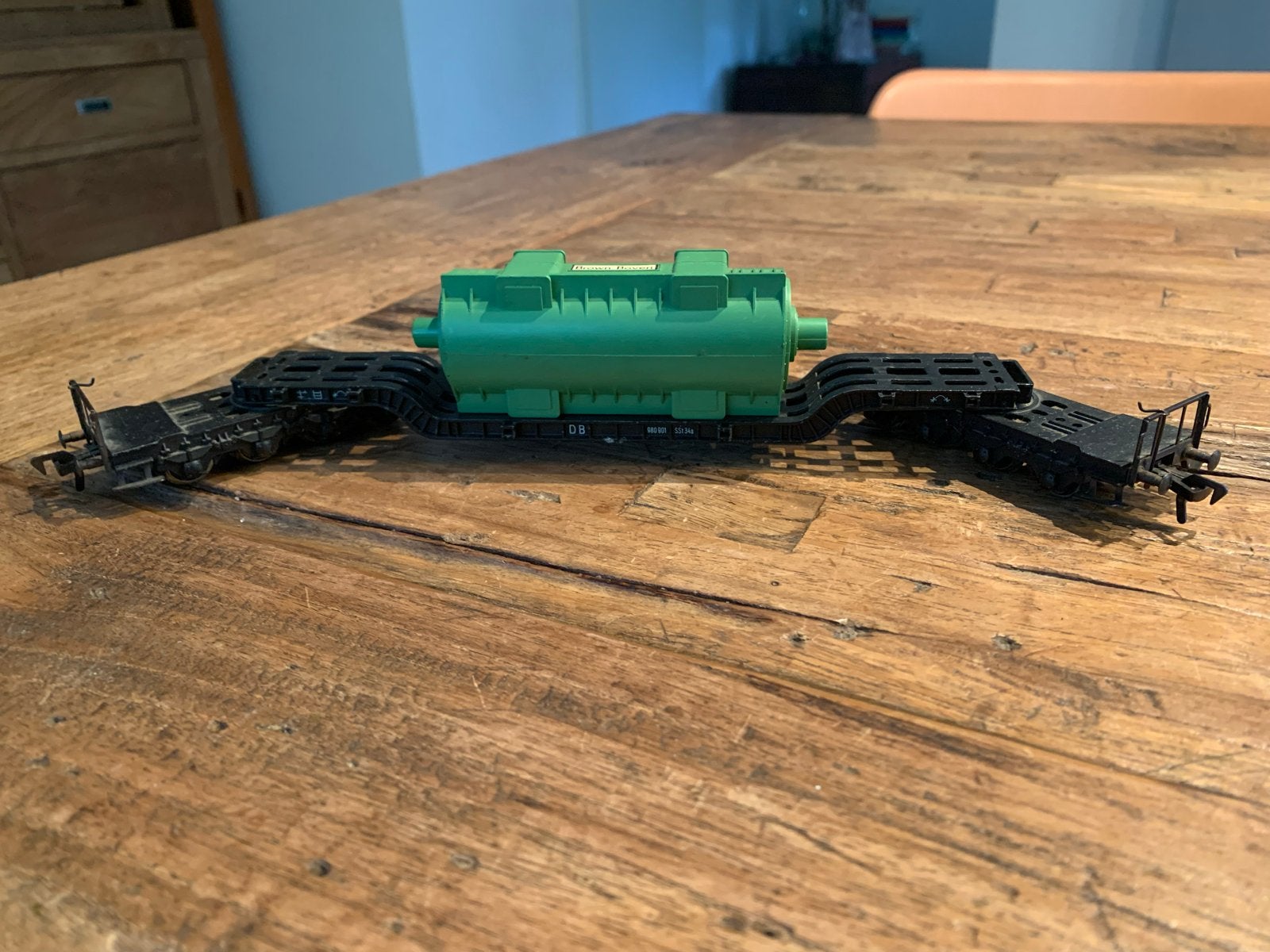Dieplader met turbine - Modelspoorweg wagon, Overige merken, Gebruikt, Gelijkstroom of Wisselstroom, Wagon