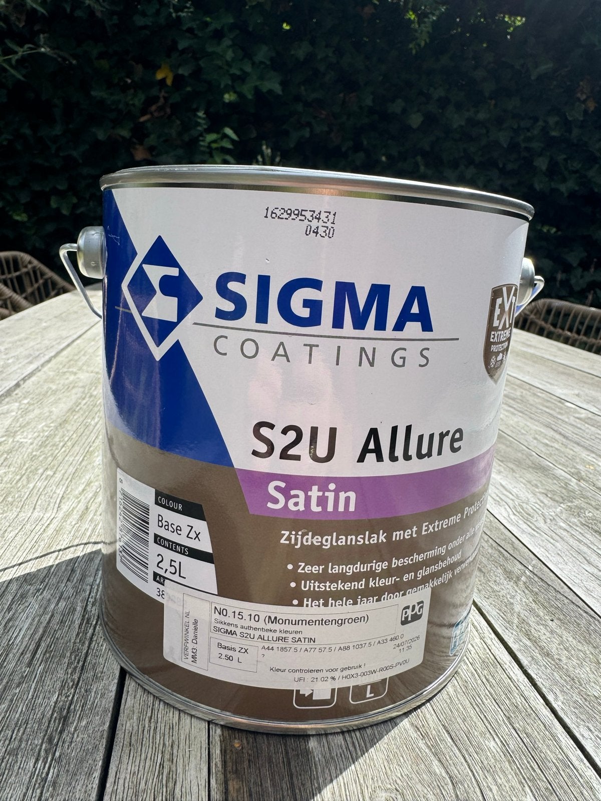 Sigma S2U Allure Satin Monumentengroen 2.5L, Nieuw, Ophalen of Verzenden, Lak, Minder dan 5 liter