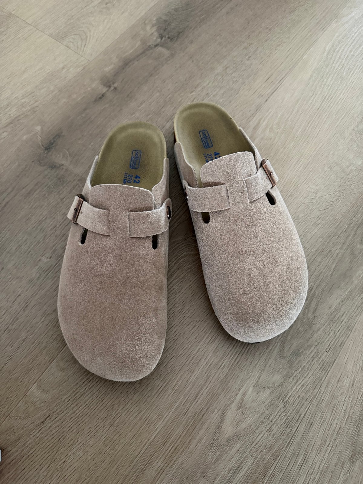 Birkenstock Boston Clogs - Zo goed als nieuw, Ophalen of Verzenden, Zo goed als nieuw, Beige, Instappers