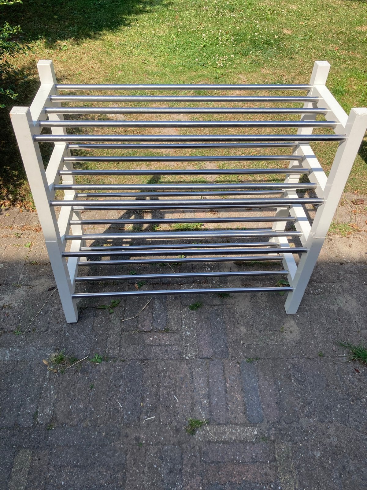 IKEA TJUSIG schoenenrek - wit met chroom 2 stuks, Ophalen, Gebruikt