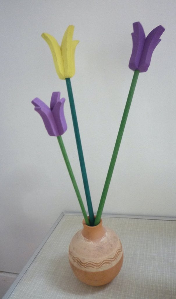 832 3 leuke houten tulpen, Overige typen, Nieuw, Ophalen of Verzenden, Handgemaakt
