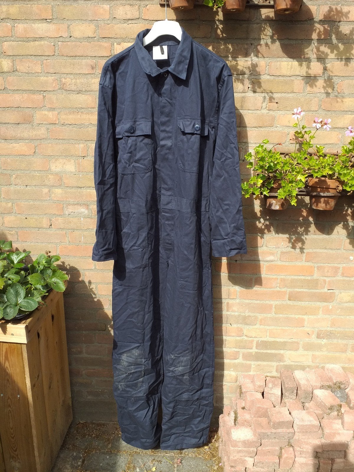 blauwe werkoveral maat 54 zgan, Tuin en Terras, Ophalen, Zo goed als nieuw, Dames, Overall