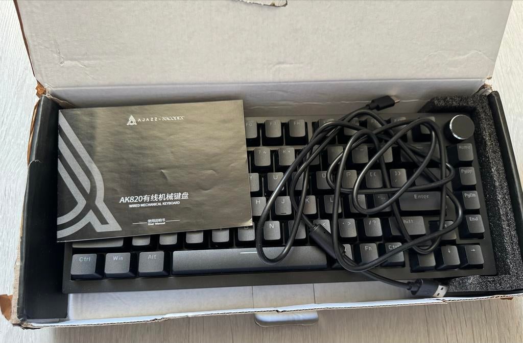 Ajazz AK820 Mechanisch Toetsenbord - Zwart, Gebruikt, Gebruikt, Gaming toetsenbord, Ophalen of Verzenden, Qwerty