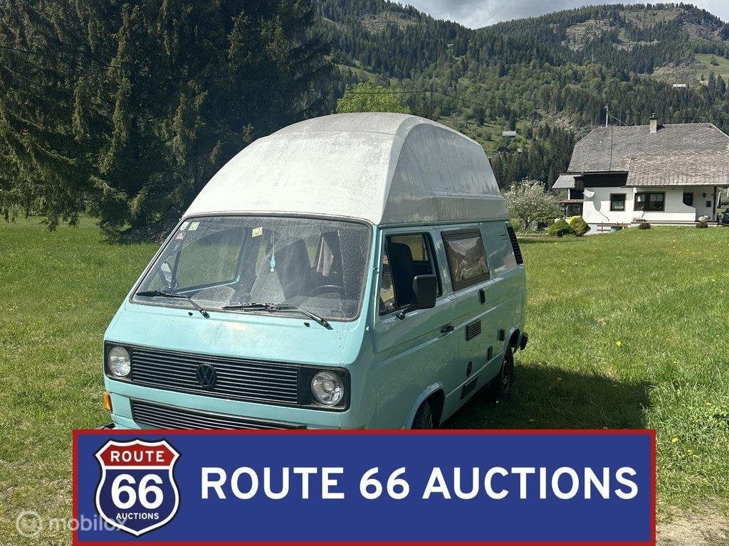 Volkswagen T3 Camper | 1981 | Route 66 Auctions, Auto's, Oldtimers, Overige carrosserieën, Volkswagen, Zwart, Bedrijf