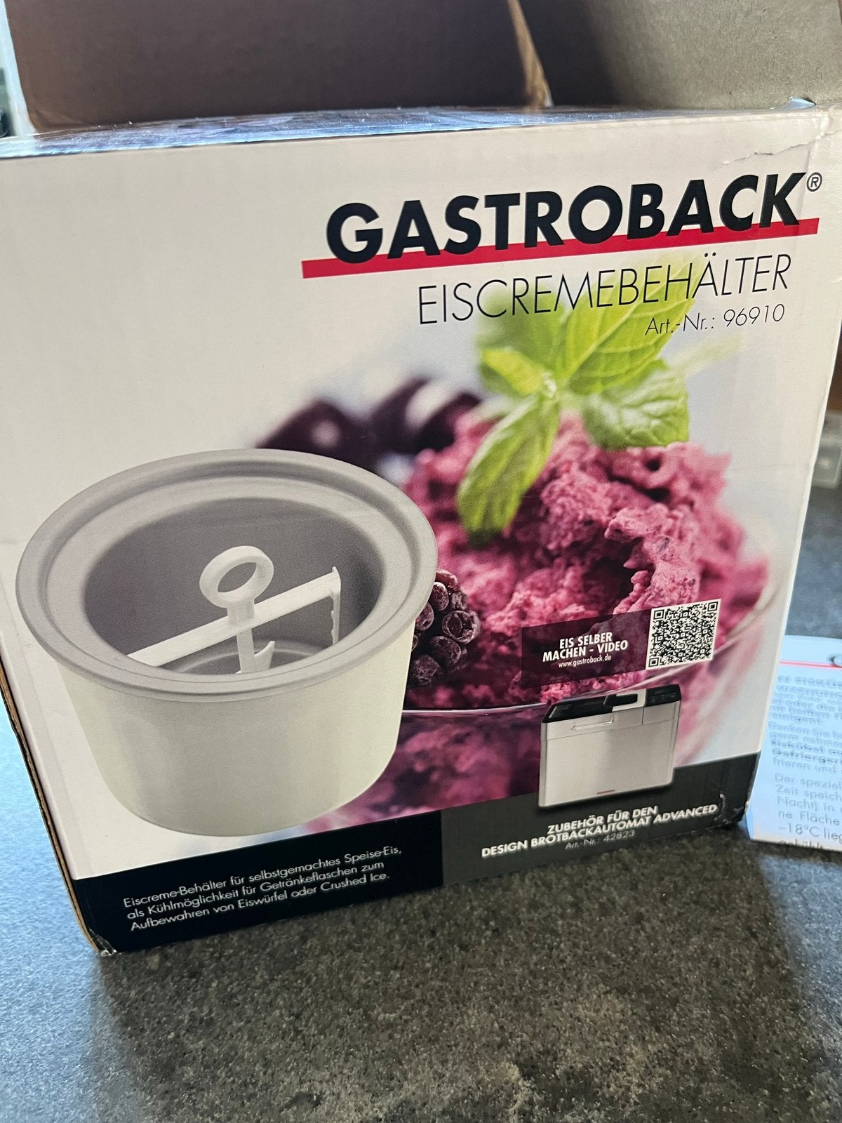 Gastroback IJsemmer voor IJsmachine - Nieuw in doos, Ophalen of Verzenden, Nieuw, Koelelement