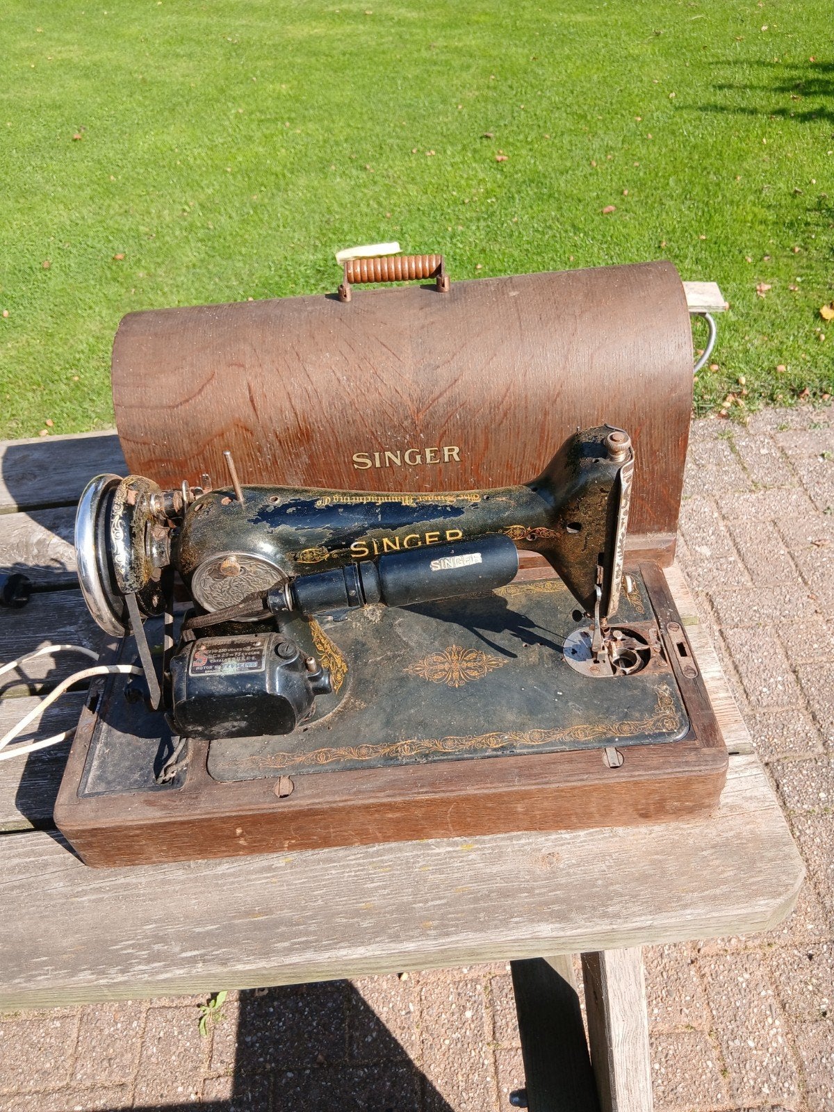 Antieke Singer Naaimachine met Koffer - Decoratief, Ophalen