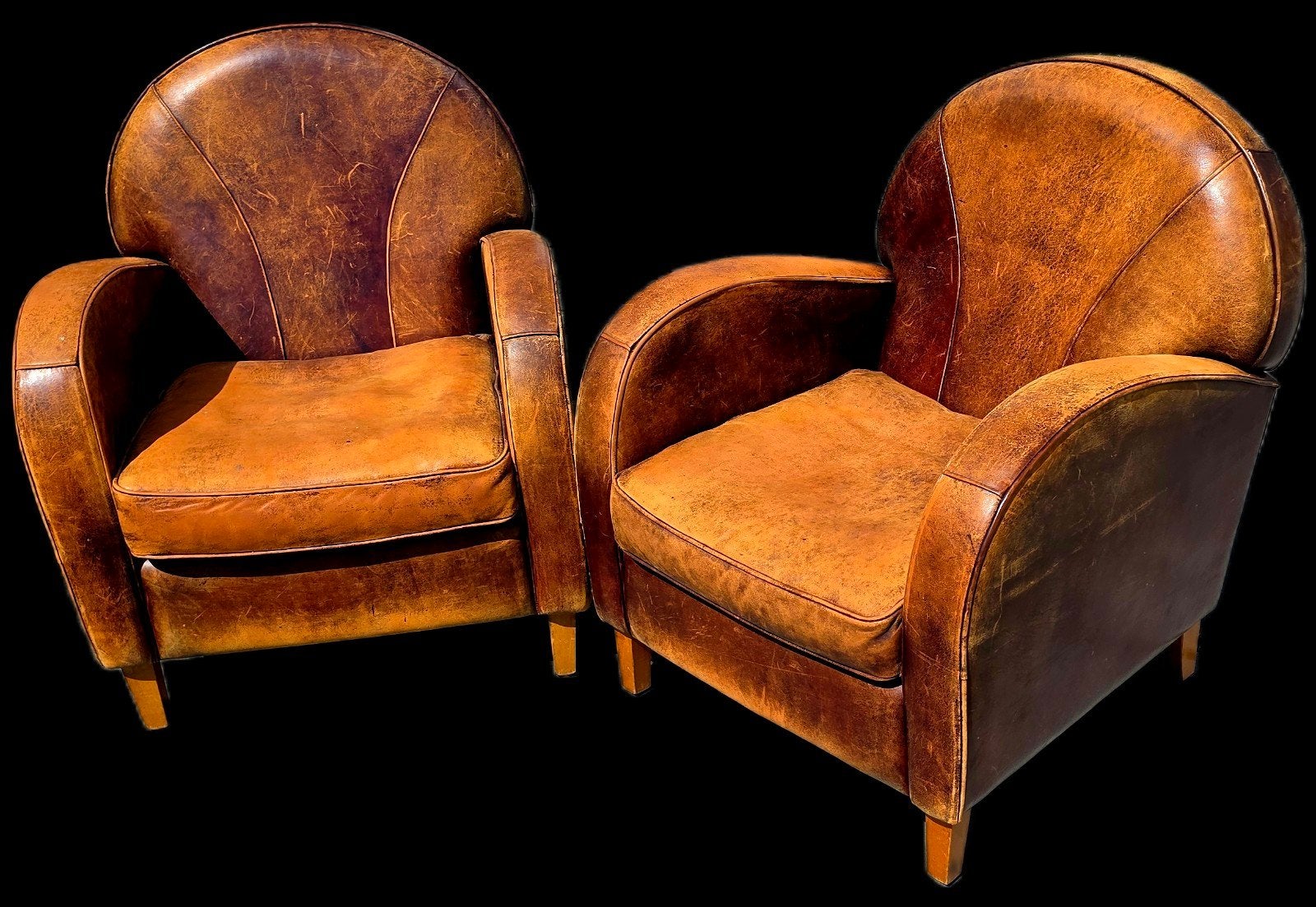 2 Vintage schapenleren Clubfauteuils + BEZORGING GRATIS, Ophalen of Verzenden