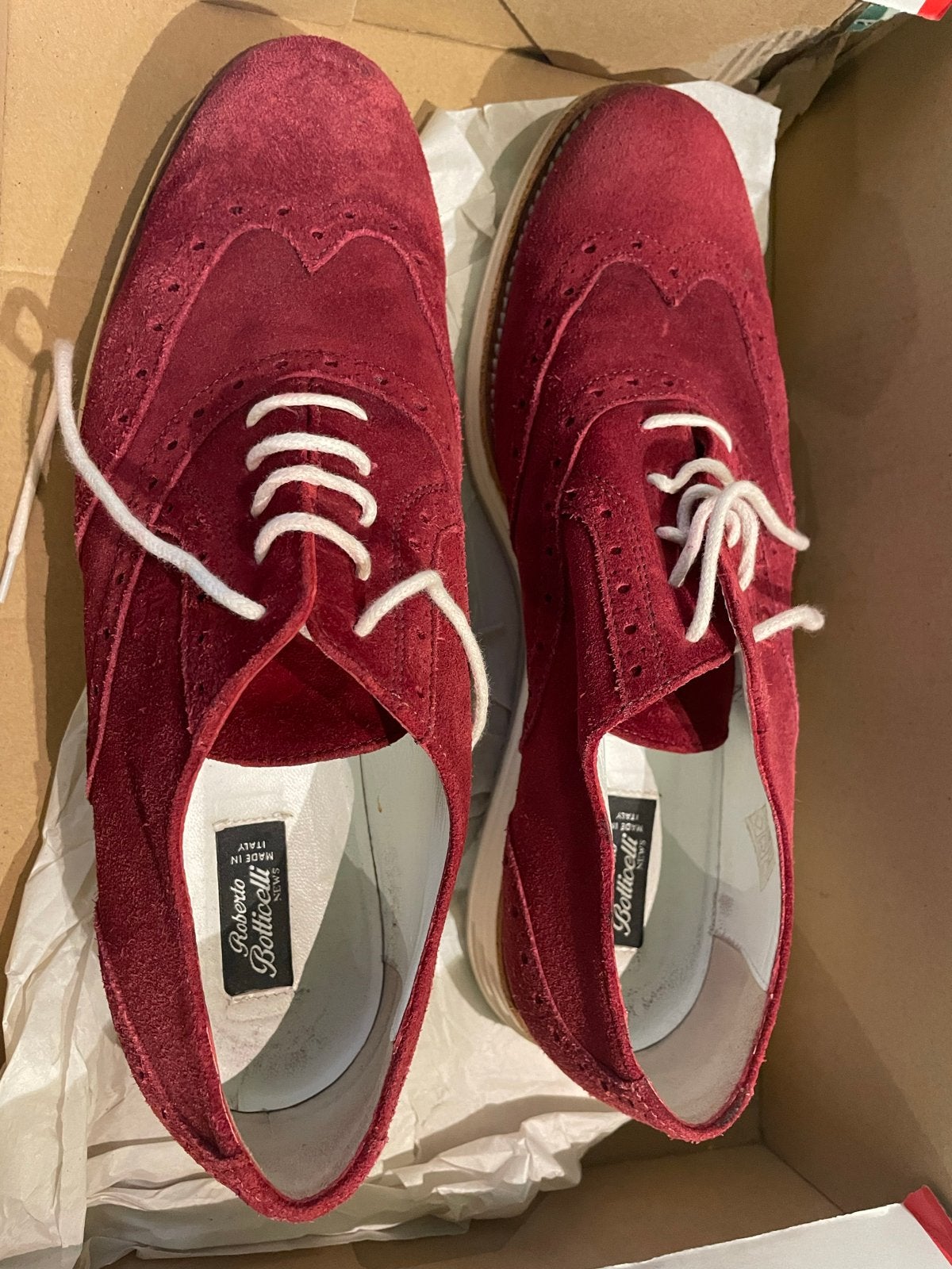 Roberto Botticelli suède veterschoenen - Maat 37, Kleding | Dames, Ophalen of Verzenden, Nieuw, Rood, Schoenen met lage hakken