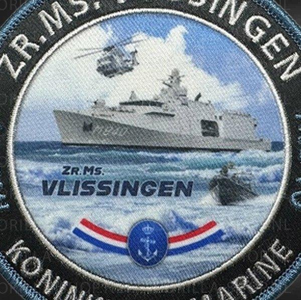 Zr.Ms. Vlissingen patches, Ophalen of Verzenden, Marine, Nederland, Embleem of Badge