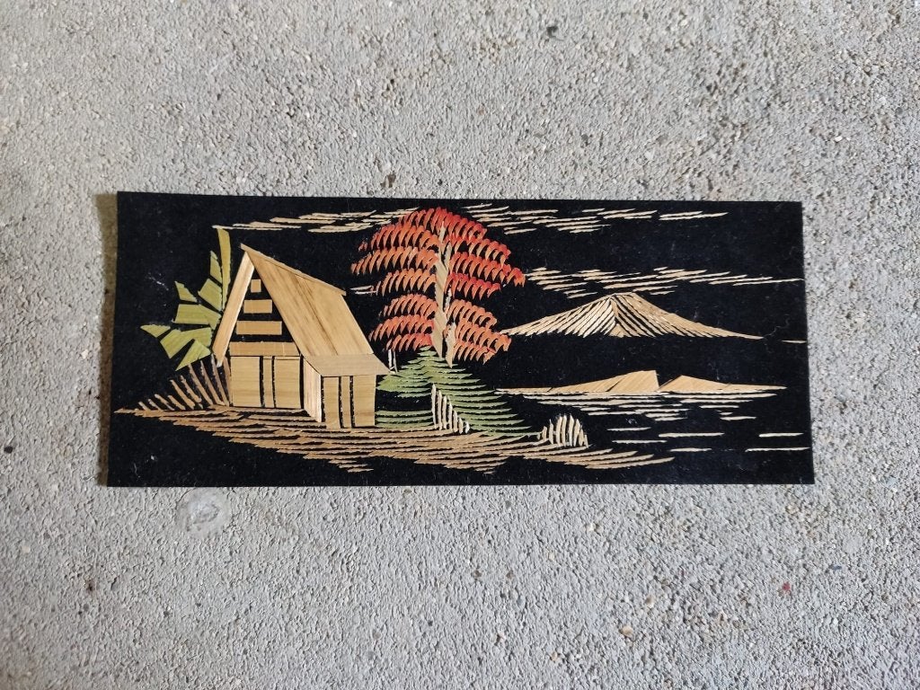 Mini prent landschap indonesie 1, Huis en Inrichting, Woonaccessoires | Schilderijen, Tekeningen en Foto's, Ophalen of Verzenden