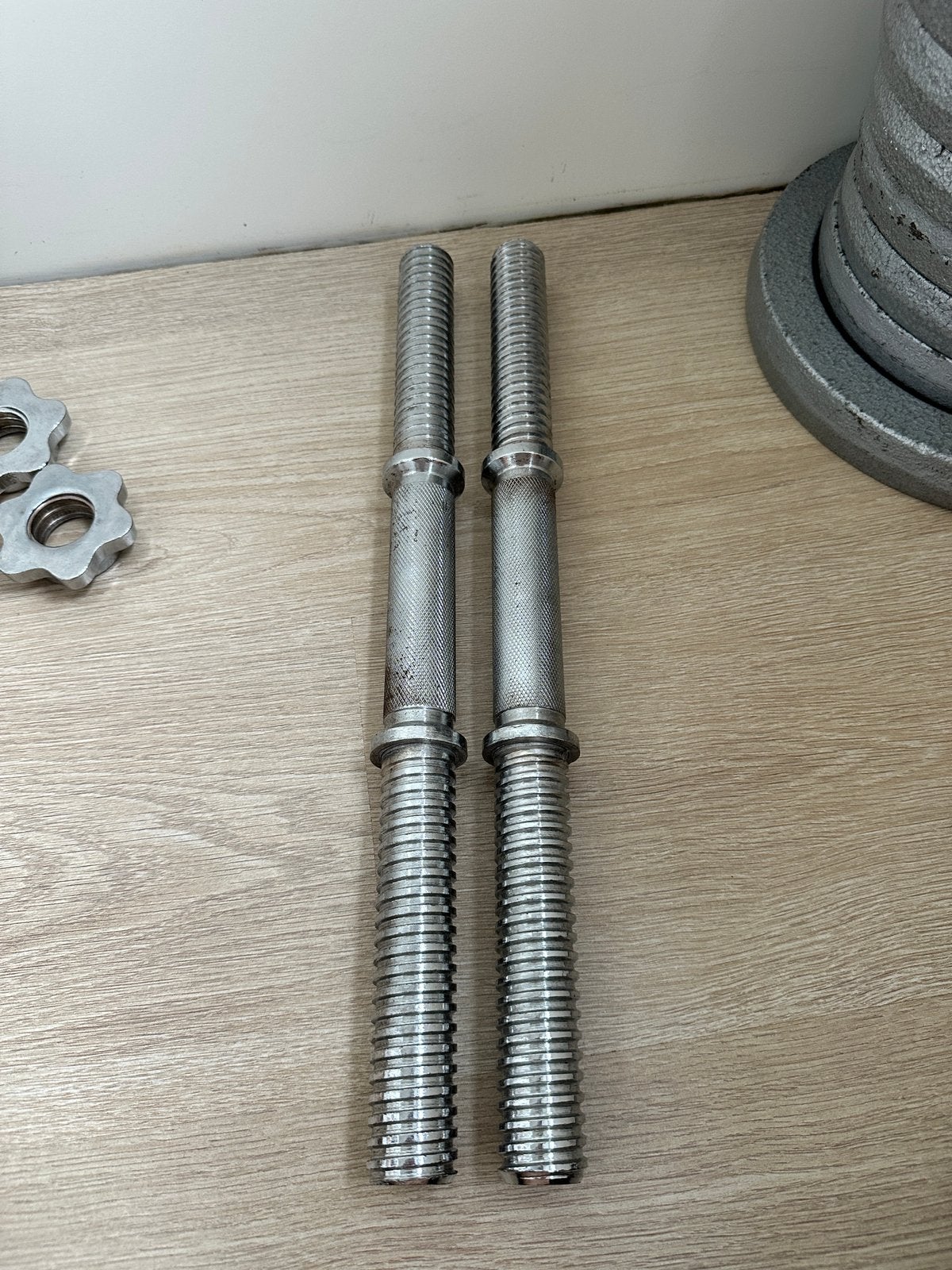 Halterset inclusief gewichten, Sport en Fitness, Fitnessmaterialen, Ophalen, Gebruikt, Benen, Halterset