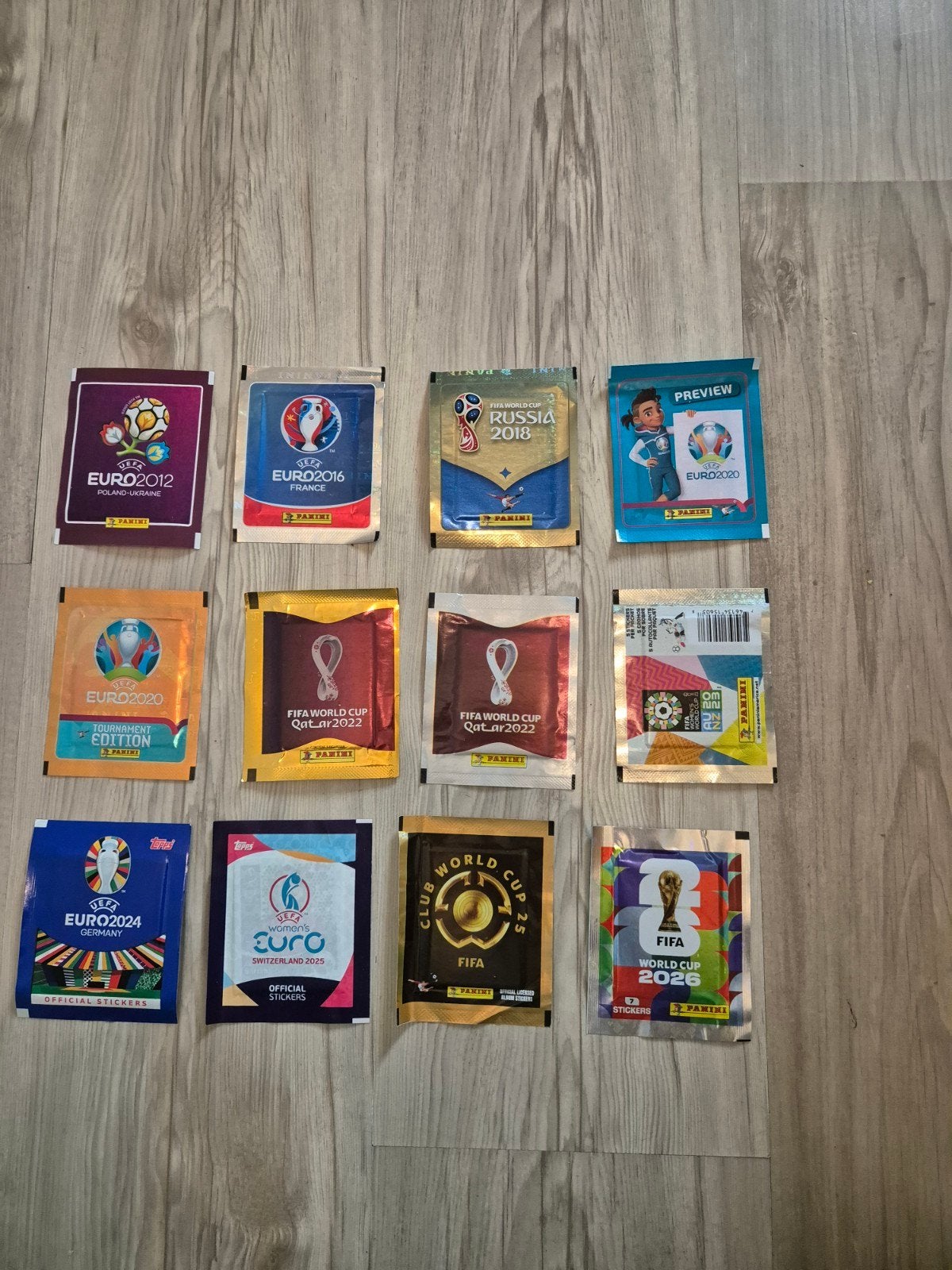 panini zakjes wk en ek 2012 t/m 2026, Verzenden, Meerdere stickers