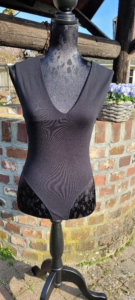 ZARA zwarte body top sexy decolete maat S 36 Nieuw, Zara, Ophalen of Verzenden, Zwart, Body of Korset
