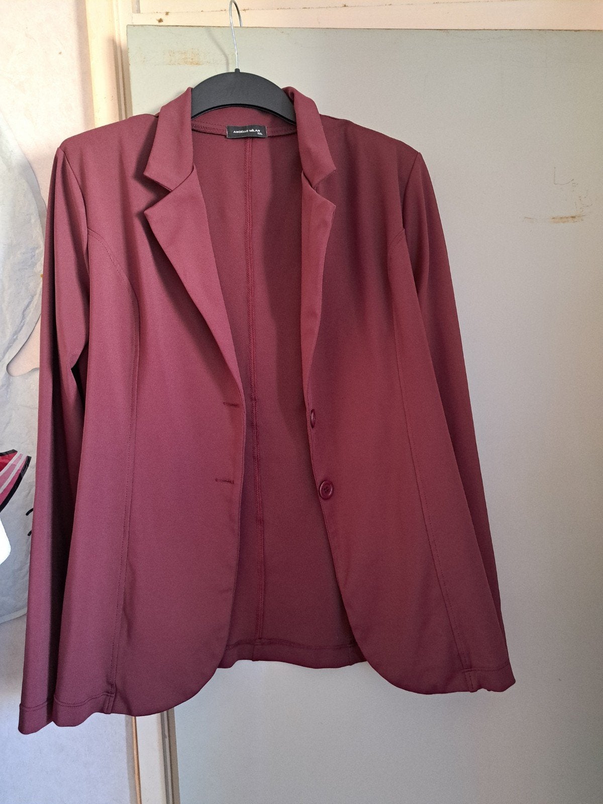 Bordeauxrood Jasje en Broek Pak - Maat 42/44 (L), Kleding | Dames, Ophalen, Maudd, Kostuum of Pak, Maat 42/44 (L)