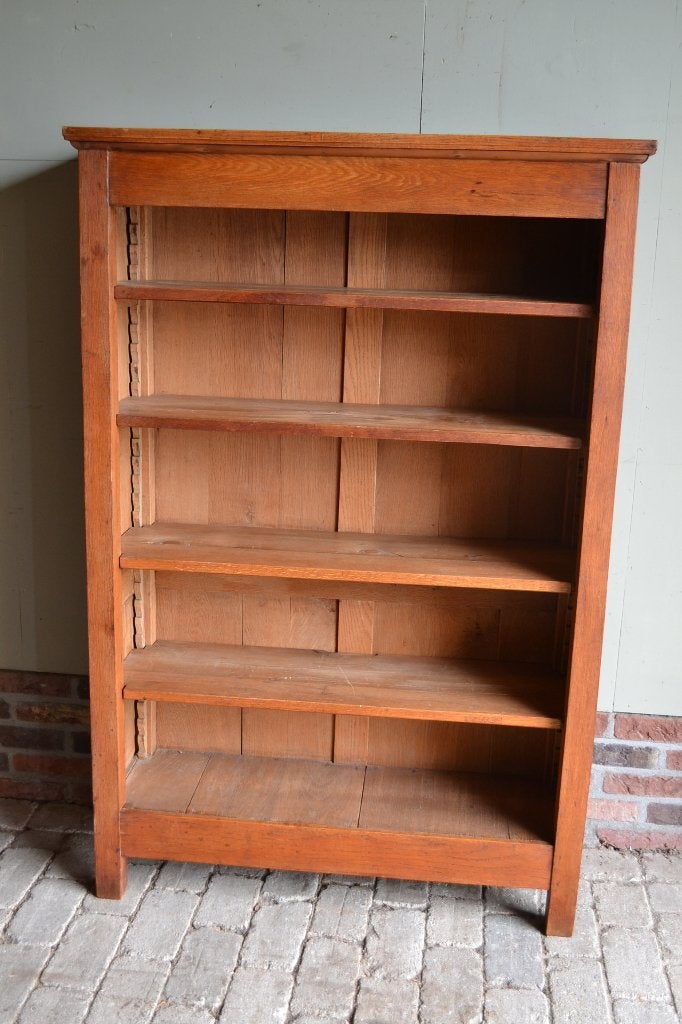 Prachtige antieke eiken Art Deco open boekenkast., Verzenden