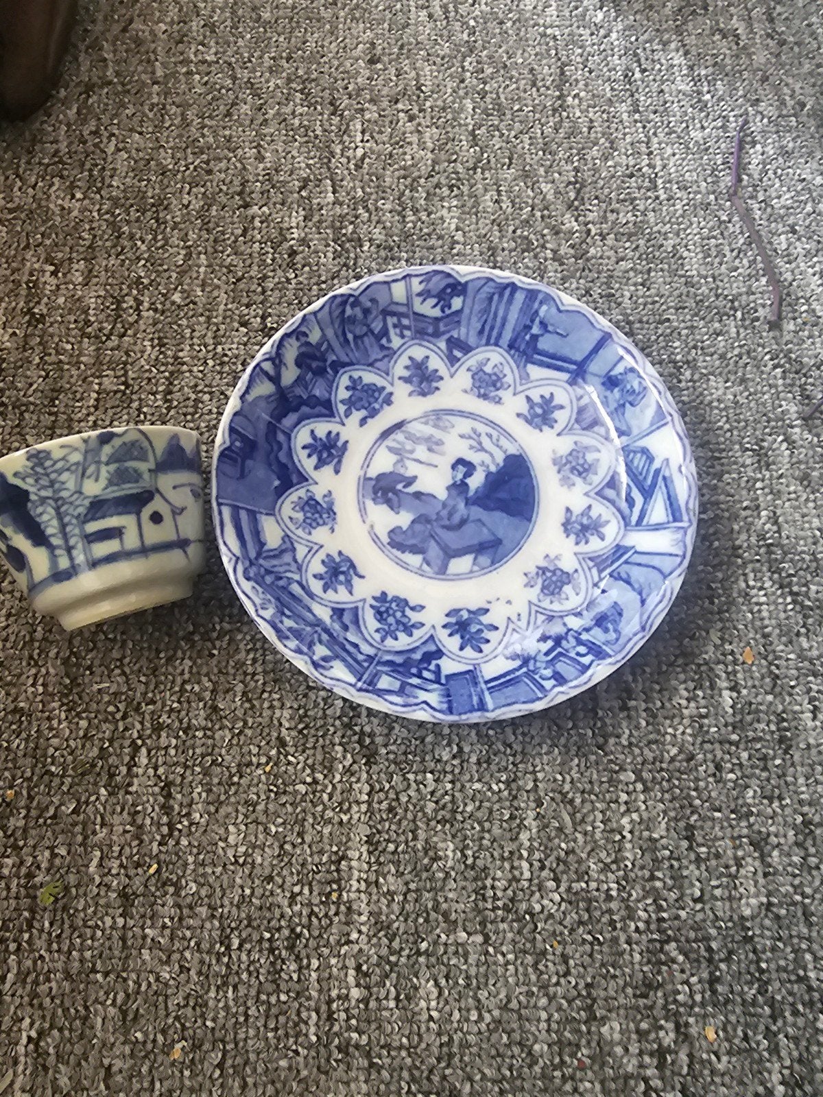 Antiek Delfts Blauw Schoteltje en Kopje, Antiek en Kunst, Ophalen