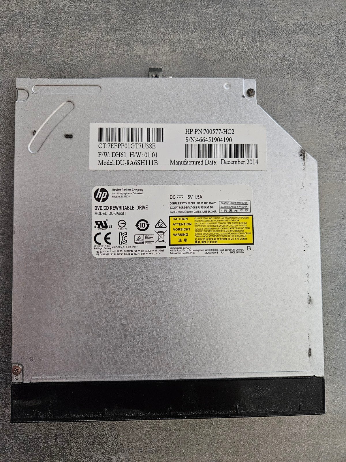 HP 700577-HC2 Interne DVD/CD Brander (DU-8A6SH), Ophalen of Verzenden